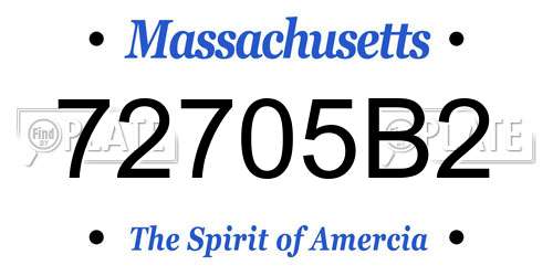 72705B2 Massachusetts License Plate