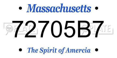 72705B7 Massachusetts License Plate
