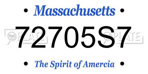 72705S7 Massachusetts License Plate