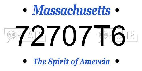 72707T6 Massachusetts License Plate