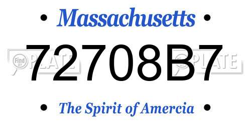 72708B7 Massachusetts License Plate