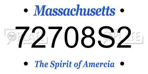 72708S2 Massachusetts License Plate