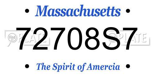 72708S7 Massachusetts License Plate
