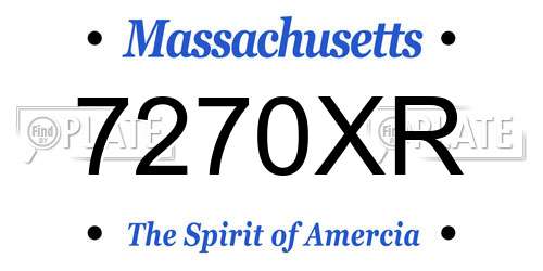 7270XR Massachusetts License Plate
