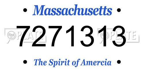 7271313 Massachusetts License Plate