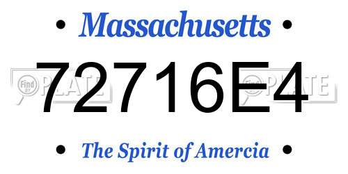 72716E4 Massachusetts License Plate