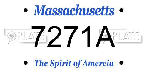 7271A Massachusetts License Plate
