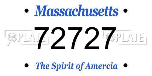 72727 Massachusetts License Plate