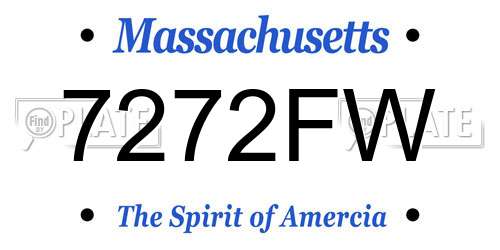7272FW Massachusetts License Plate