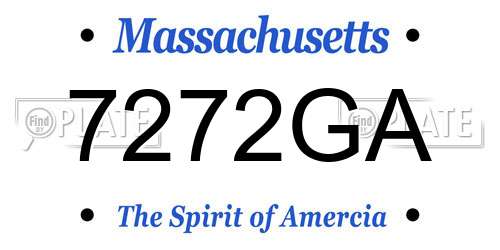 7272GA Massachusetts License Plate