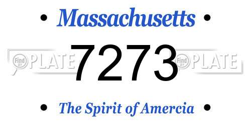 7273 Massachusetts License Plate
