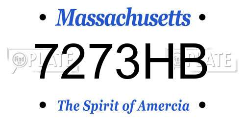 7273HB Massachusetts License Plate
