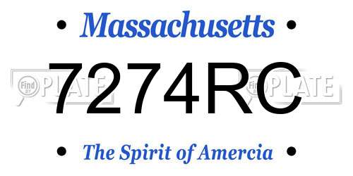 7274RC Massachusetts License Plate