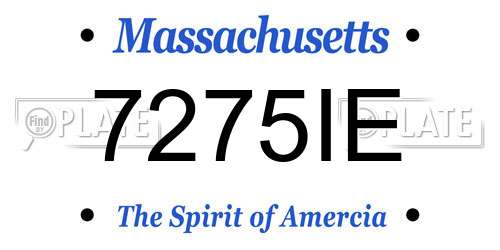 7275IE Massachusetts License Plate