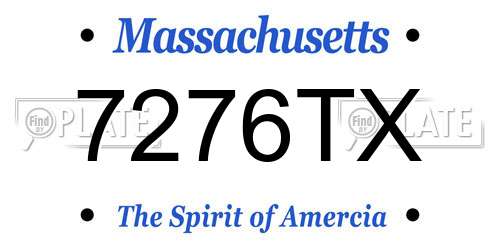 7276TX Massachusetts License Plate