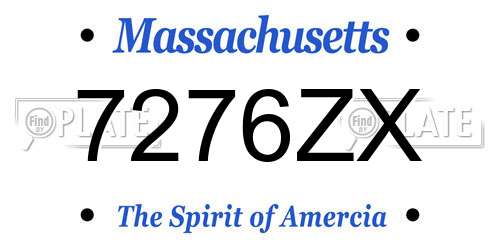 7276ZX Massachusetts License Plate