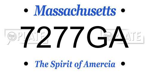 7277GA Massachusetts License Plate