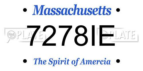7278IE Massachusetts License Plate