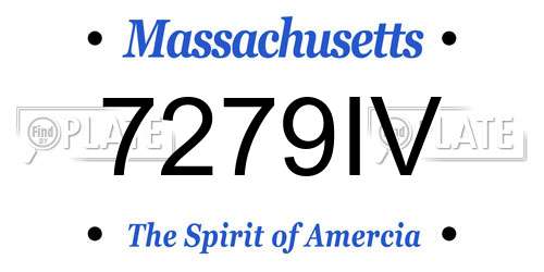 7279IV Massachusetts License Plate