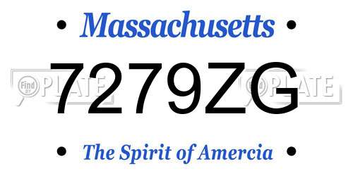 7279ZG Massachusetts License Plate