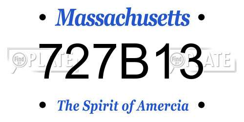727B13 Massachusetts License Plate