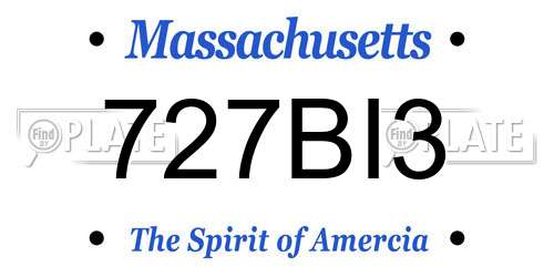 727BI3 Massachusetts License Plate