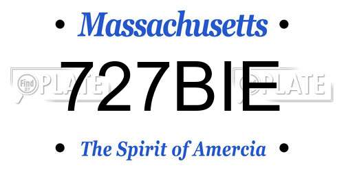 727BIE Massachusetts License Plate