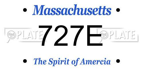727E Massachusetts License Plate