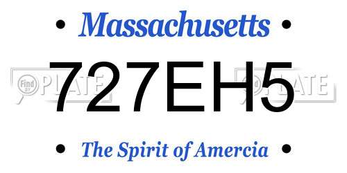 727EH5 Massachusetts License Plate
