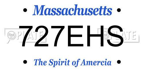 727EHS Massachusetts License Plate