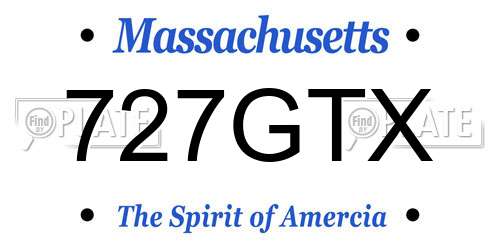 727GTX Massachusetts License Plate
