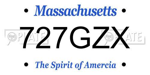 727GZX Massachusetts License Plate