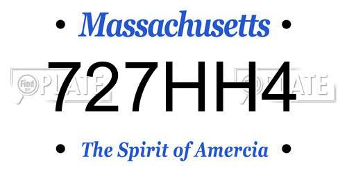 727HH4 Massachusetts License Plate