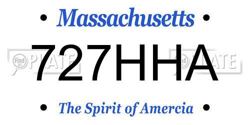 727HHA Massachusetts License Plate