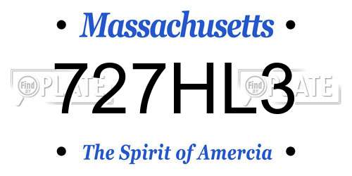 727HL3 Massachusetts License Plate