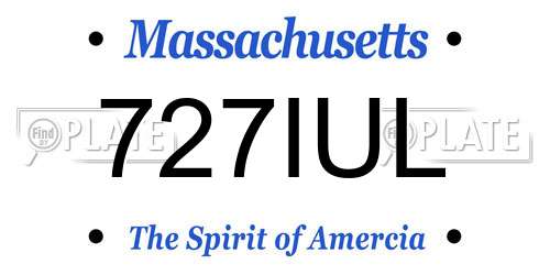727IUL Massachusetts License Plate