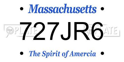 727JR6 Massachusetts License Plate