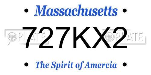 727KX2 Massachusetts License Plate