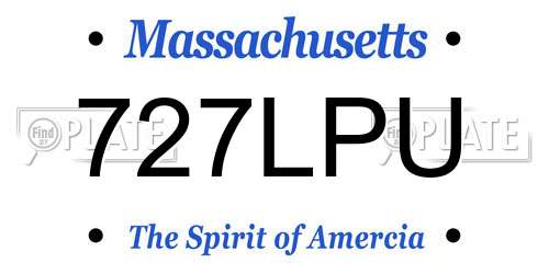 727LPU Massachusetts License Plate