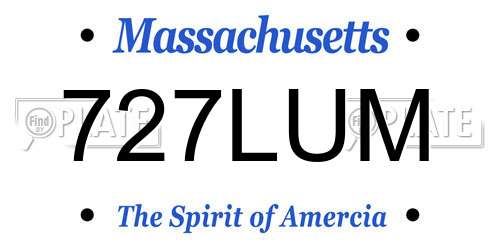 727LUM Massachusetts License Plate