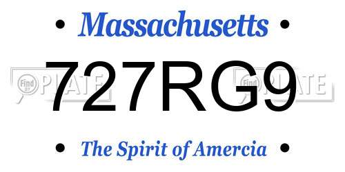 727RG9 Massachusetts License Plate