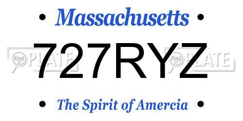 727RYZ Massachusetts License Plate