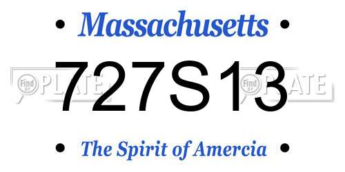 727S13 Massachusetts License Plate