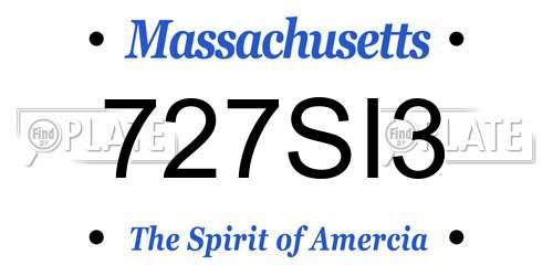 727SI3 Massachusetts License Plate