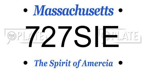 727SIE Massachusetts License Plate