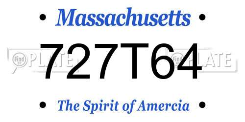 727T64 Massachusetts License Plate
