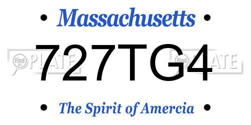 727TG4 Massachusetts License Plate