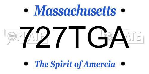 727TGA Massachusetts License Plate