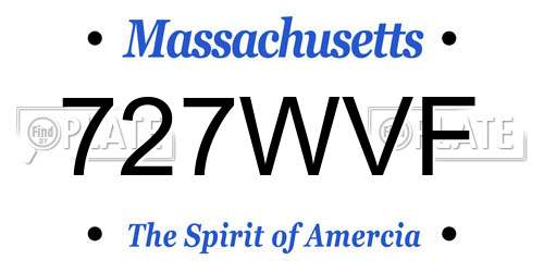 727WVF Massachusetts License Plate