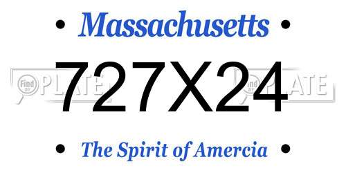 727X24 Massachusetts License Plate